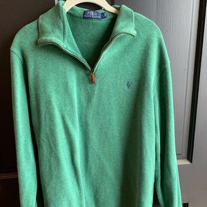 Men’s Green Polo half-zip pullover